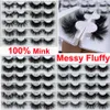 Luxury Fluffy Messy Mink False Eyelashes 25mm Bomb Soft Eyelash 3D 5D Dramatic Lashes Natural Volume Thick Crossed Long 32 Styles Makeup Tools