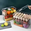 Refrigerador Organizador Bins Clear Fruit Food Flowing Box De Armazenamento com Punho para Gabinete Congelador Acessórios de Cozinha Organização X0703