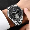 LIGE Watches Mens Luxury Brand Automatic Mechanical Watch Male Business Waterproof Full Steel Men Watch Relogio Masculino+Box 210527