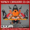 혼다 CBR 600 RR CC F5 600F5 03-04 Bodywork 71NO.0 CBR600RR 03 04 CBR600RR 600CC CBR600F5 2003 2004 OEM 페어링 Repsol Orange