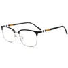 Moda óculos de sol frames Coréia Retro-vintage sobrancelha quadro unisex xadrez tábua perna design quadrado anti-Bluelight plano glasses54-19-146 para p