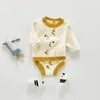 Baby Girl Autumn Clothes Daisy Embroidery Long Sleeve Sweater +shorts 2 Piece Sets Kids 0-3 Years E20313 210610