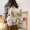borsa zaino Zaino stile Julyccino New Buckle Badge Donna Candy Color Fashion Cute Schoolbag Shoulder Student Bag Teenage Girls College 1119