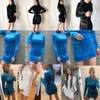 مثير bodycon المخملية البسيطة اللباس النساء الخريف طويلة الأكمام عالية الرقبة حزب فساتين الإناث المخملية غمد اللباس الجلباب