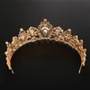 Nakrycia głowy Retro Bridal Crown poślubił barokową królową Golden RedGreensilver Kolor dla opcji Doświadczenie ślubne Akcesoria Crystal DI5281290