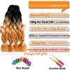 24 pouces Jumbo tresse synthétique tressage cheveux 100g/pcs Ombre Jumbo Extension de cheveux pour les femmes bricolage cheveux tresses rose violet jaune gris