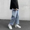 2021 heren rechte harem denim broek vrouw grafische gedrukte jeans Koreaanse straatkleding kleding