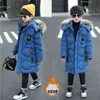 소년 면화 파커 재킷 작은 아이 코트 큰 어린이 의류 잘 생긴 패딩 벨벳 두꺼운 따뜻한 후드 211203