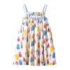 Enfants Frocks 2021 Nouvel été bébé fille vêtements enfant en bas âge marque coton coloré popsicle imprimer robes sans manches pour enfants 2-7 ans Q0716