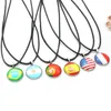 Pendant Necklaces 10 Styles Football National Flags Rope Chain Leather Choker For Women Men Soccer Player Jewelry Gift