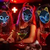 Fox Mask Halloween Party японский аниме косплей костюм светодиодные маски фестиваля одобрения реквизиты 3 цвета