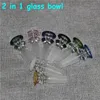 hookahs Herb slide 2 in 1 14mm&18mm Glass Bowl Pieces Funnel Rig Accessories For Smoking Water Pipes Dab Rigs Bong Bowls