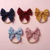 2021 Baby Headband Soft Cotton Linen Nylon Headbands Cute Embroided Elastic Hairbands Bows Kids Children Fashion Hair Accessories