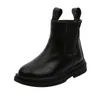 Boots 2021 Autumn And Winter Children's Pure Color British Style Boys Small Leather Girls Shoes