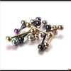 Ringen 10 Stuks Set Kleurrijke Rvs Industriële Barbell Ring Tong Tepel Bar Tragus Helix Oor Piercing Body Fashion189Z