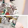 Kore Vintage Çiçek Blusas Mujer De Moda Şifon Bluz Kadın Kare Yaka Tops Artı Boyutu 3XL Bayanlar 8111 50 210510