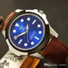 Mężczyźni Luminous Wodoodporne Zegarki Kwarcowe Kobieta Nurkowanie Sports Watch Skórzany Pasek Blue Green Dial Reloj Hombre Orologio Relogio NK Wristwatch