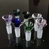 Flerfärgade glasskål Rökning Tillbehör Kits för vattenrör Glas Bongs Oil Dab Rigs Tobaksverktygskål med 14mm 18mm manlig led
