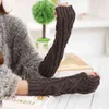 Långt avsnitt 30 cm Autumn Winter Ladies Wool Knitting Rombic Fingerless Sleeve Women Half Fing Finger Warm Exposed Fingers Handskar L89 25877445