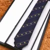 Gravata masculina de seda boutique 7,5 cm gravata de seda estreita estampada com fio tingido caixa de presente da marca