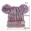 Chapeau de laine pour enfants de 1 à 6 ans Twist Tissé Mignon Double Casquette Simple Couleur Unie Tricoté Épais Hiver Chaud Chapeau Pour Enfants Y21111