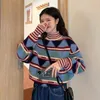 Women's Sweaters Neploe 2021 For Women Vintage Knitwear Pullovers Pull Femme Turtleneck Plaid Korean Jumper Oversized Tops Fall Clothing