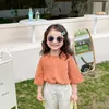 Kinder koreanischen Stil lose gestreifte T-Shirts Sommer Mädchen Baumwolle lässig weiche Kurzarm Tops 210615