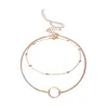 Doppelschichtige Boho goldene versilberte Halsband-Halskette für Frauen, geschichtete Chocker-Halsketten für Frauen, Collier-Colliers-Halsketten