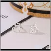 Créatif Mini vélo goujon métal alliage Sier plaqué vélo boucles d'oreilles femmes voyage Simple oreille anneaux accessoire bijoux cadeaux Wufnt