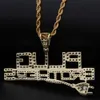 UWin Cubic Zirconia Plug halsband för män Hiphop Plug Brothers Pendants Bling Iced Out Smycken Mode Kedjor X0509