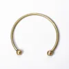 Vis unisexe Ballend Cuff Bracelet Smooth Round Round Charms Brangle For Charms Beads Open Cuff Bijoux Q071991012514643072