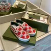 Designer- Dammode Casual canvas Skor Tennis Sneakers Slip-on Luxe sko Vit Rosa Dam Klassiska vintage löparskor