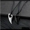 & Pendants Drop Delivery 2021 Charm Hip Hop Jewelry Tide Stainless Steel Spike Necklace Fashion Pendant Black Rope Chain Punk Necklaces For M