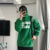 Menselijk gemaakt Hoody Zwart Groen Paar Jurk Fleece Hoodies Sweatshirts Topkwaliteit 210420