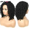 Dreadlock Faux Nu Locs Synthetic Box Braids Afro Curly Hair Wigs For Black Women Black Light Brown Daily Lifefactory direct