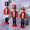 Cute Wooden Nutcracker Solider Figures Model Puppet Doll Toy Home Decor Christmas Decoration Pendants Ornaments 6pcs/set 211108