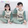 Crianças crianças pijamas meninas meninos sleepwear nightwear bebê infantil roupas todos os conjuntos de algodão para 5-13 anos 211130