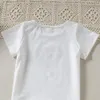 2-teiliges Kleidungsset für Kleinkinder, Babys, Mädchen, Sommer-Outfits, T-Shirt, Oberteil und Jeans-Shorts