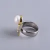 10 mm natürlicher Süßwasserperlenring 925 Silber Einstellbar 100% Original Real S925 Feste Ringe für Frauen Schmuck Fine Cluster