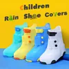 Дети водонепроницаемый дождь сапоги для обуви, двойной слой нескользящих подошвных оболочек с эластичными и складными для мальчиков девочек малышей