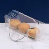 18 * 6.5 * 6.5 cm clair PET cuisson boîte d'emballage pour Swiss Roll Sushi Cupcake Portable gâteau boîte