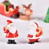 Natale in miniatura Babbo Natale slitta regalo renna treno terrario Decor modello paesaggio innevato