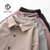 Spring Women Solid Full Sleeve Thick Warm Woolen Shirt Jacket Winter Loose Tops Stylish Girl Casual Outwear T0N445T 211109