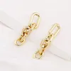 Fashion exaggerated Chains Earrings Women Golden CCB long chain Stud Ins Earringi