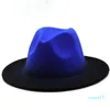 Felt Fedora Hats Men's Women's Hat Women Men Fedoras Bulk Woman Man Jazz Panama Cap Female Male Gradient Caps Fashion Accessories Wholesale