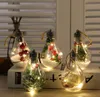 5 styles LED transparent Christmas-ball Christmas decorations Xmas tree-decorations hanging plastic bulb ball 7*7*11cm SN2668