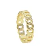 Pierścienie klastra Hip-luksusowy pierścień mody Delikatne 925 Srebrny złoty kolor Miami Cuban Link Chain Women Chay Charmercluster ELOI22