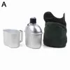 Wasser Flasche Outdoor Camping Kochgeschirr Alle-in-one-Set Aluminium Legierung Tragbare Box Mittagessen Wandern Ausrüstung Wasserkocher Picknick L6W3