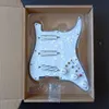 Upgrade Loaded SSS Guitar Pickguard White MINI Humbucker Pickups High Output DCR 1 Set Wiring Harness4683264