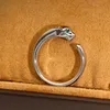 Band Top C Pure Sterling Sier for Women Panther Rings Rose Gold Green Eyes Wedding Jewelry Engagement Brand